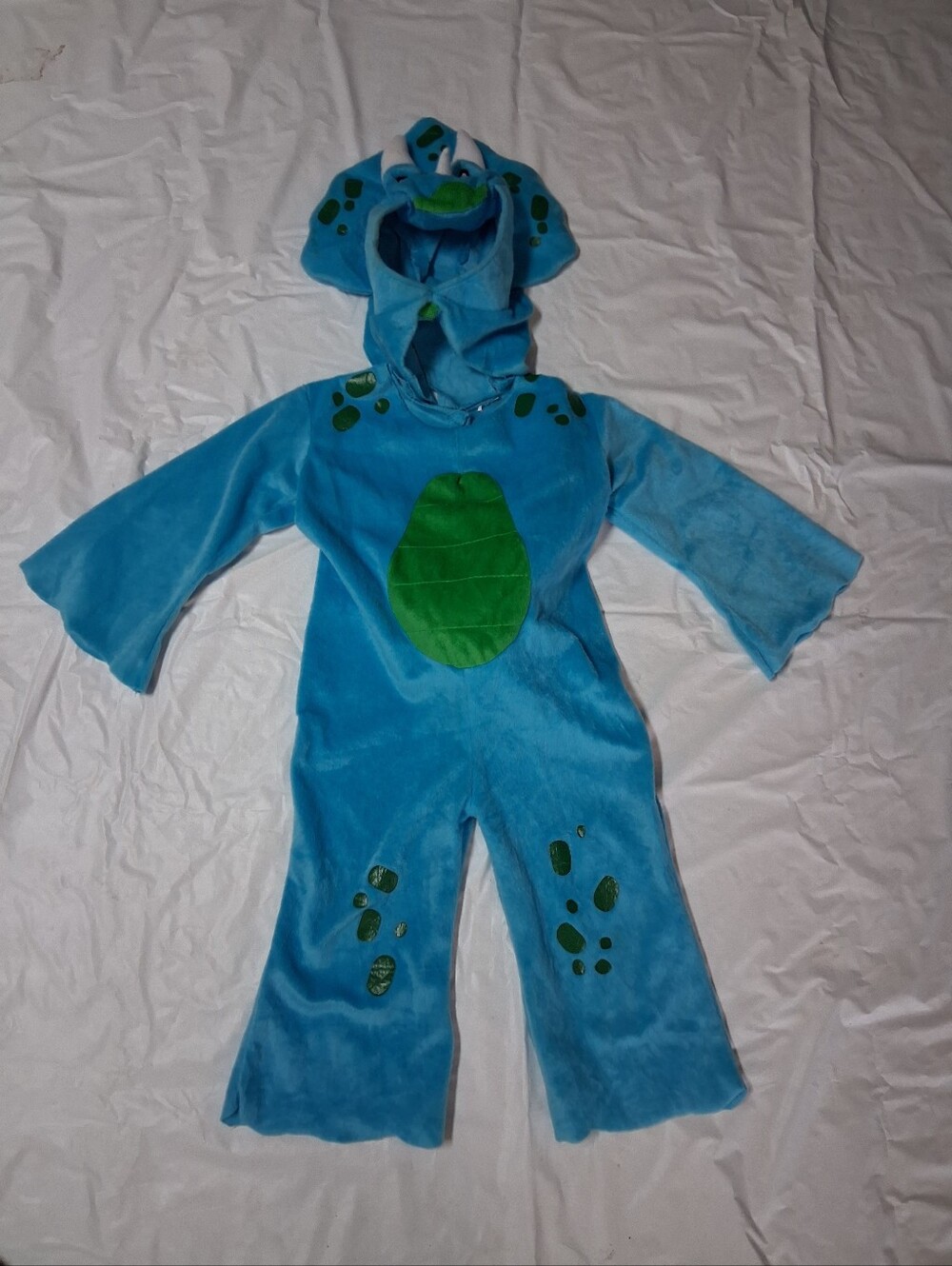 Blue Dinosaur Kids Costume with Green Accents Size 2-3T Preowned - Picture 2 of 10